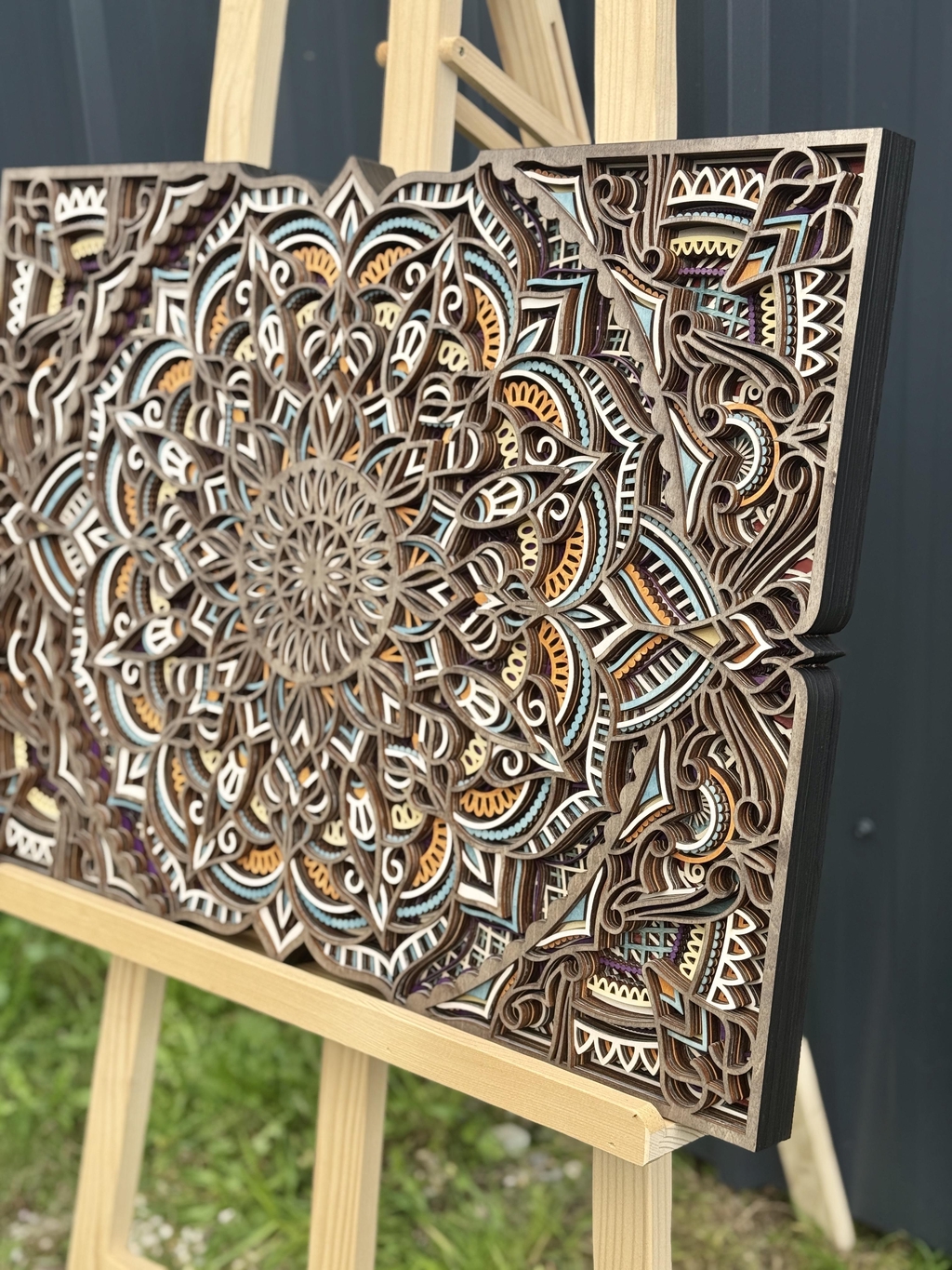 mandala deco murale art murale en bois