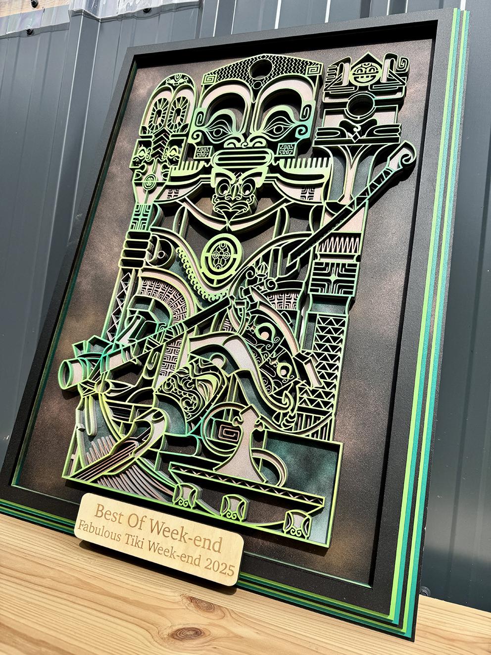 trophée Competition tattoo polynesien mandala lumineux