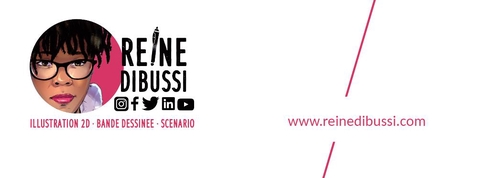 Logo de Reine Dibussi avec le site internet reinedibussi.com