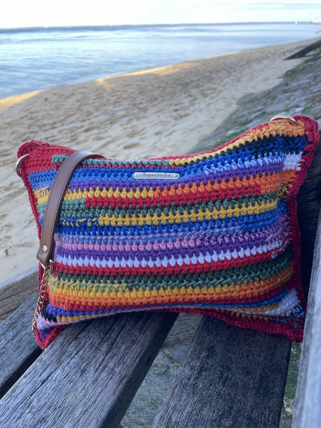 Sac au crochet multicolore 