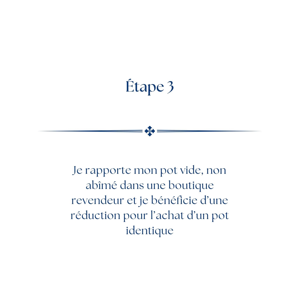 Etape 3 : Je rapporte mon pot vide pour un recyclage
