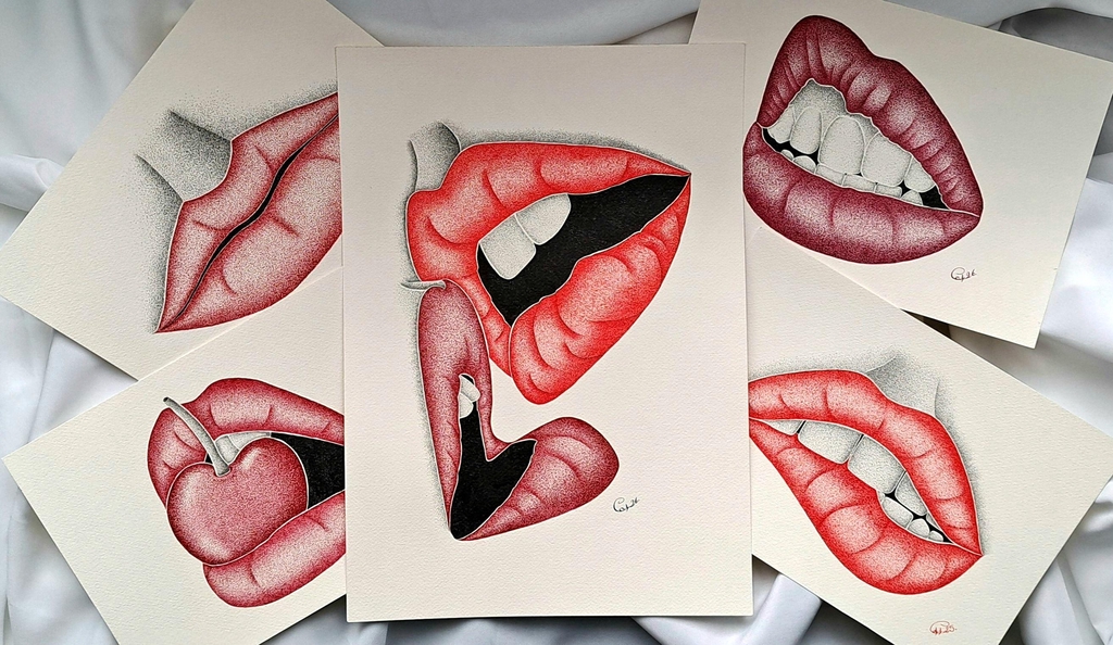 Art sensuel et féminin en pointillisme