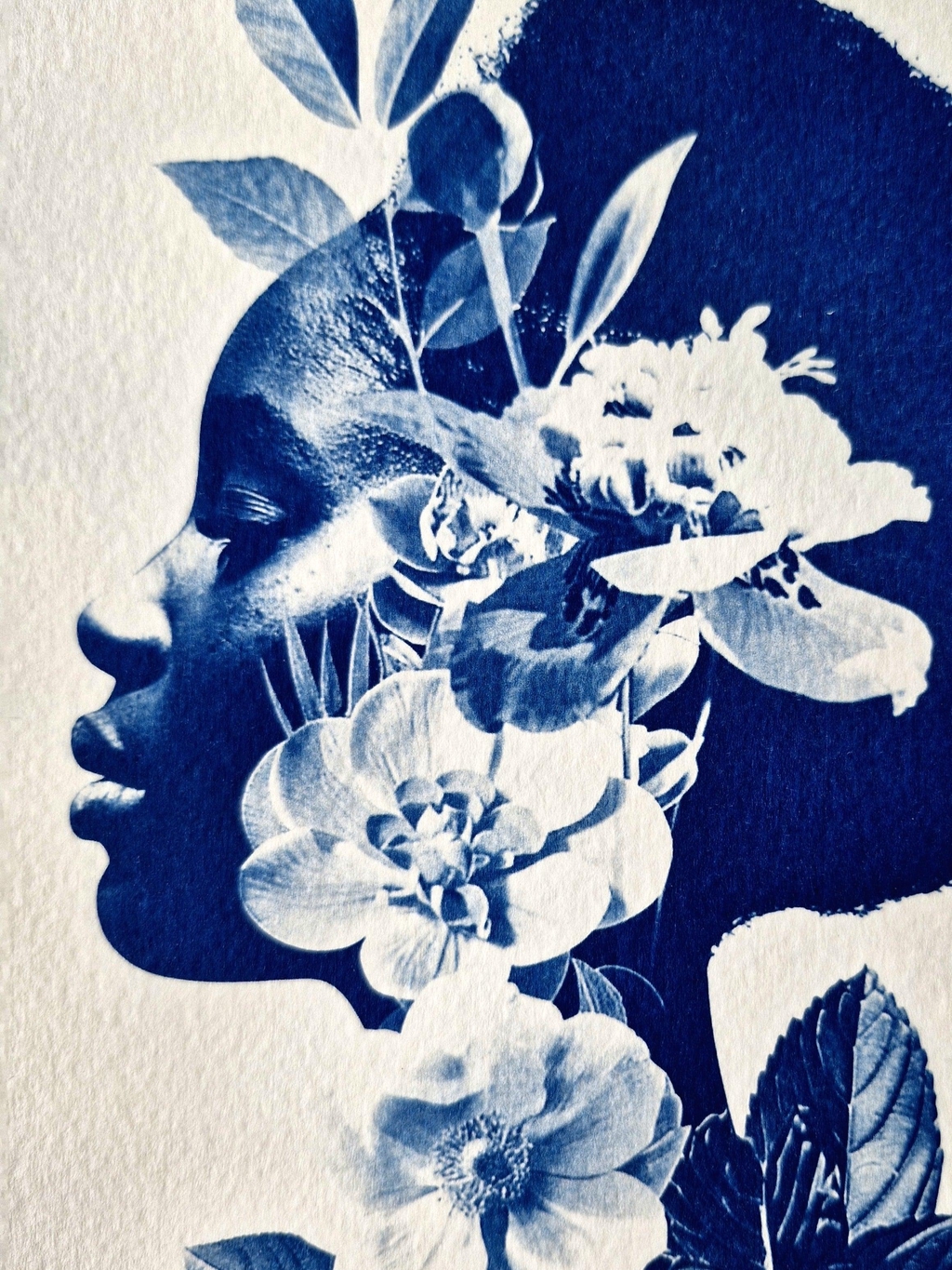 cyanotype femme fleur