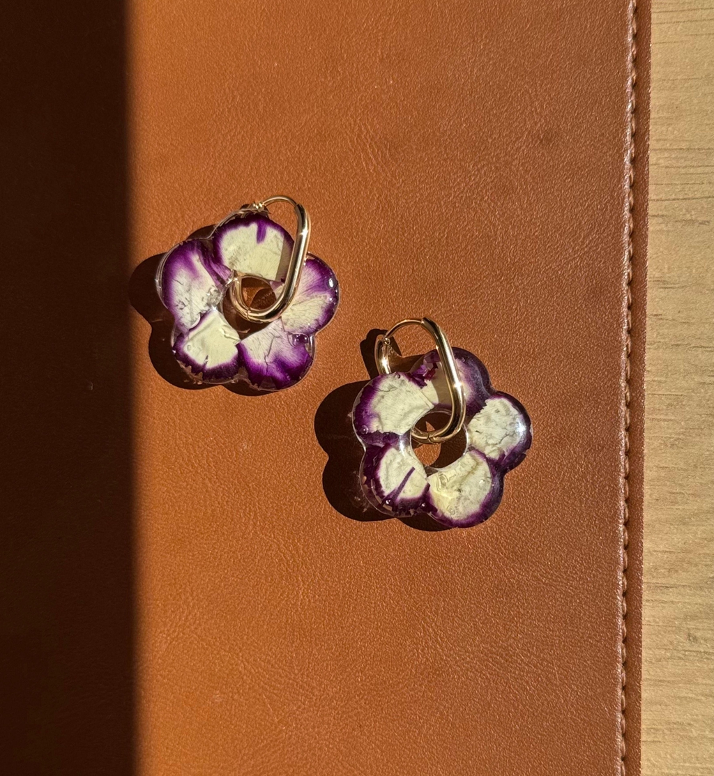 Pendientes flores naturales
