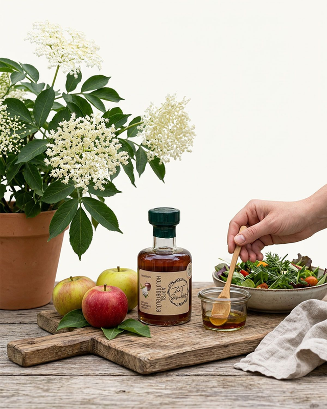 Apfel-Holunderblüten-Essig | ZeiT Genusswerkstatt Jork