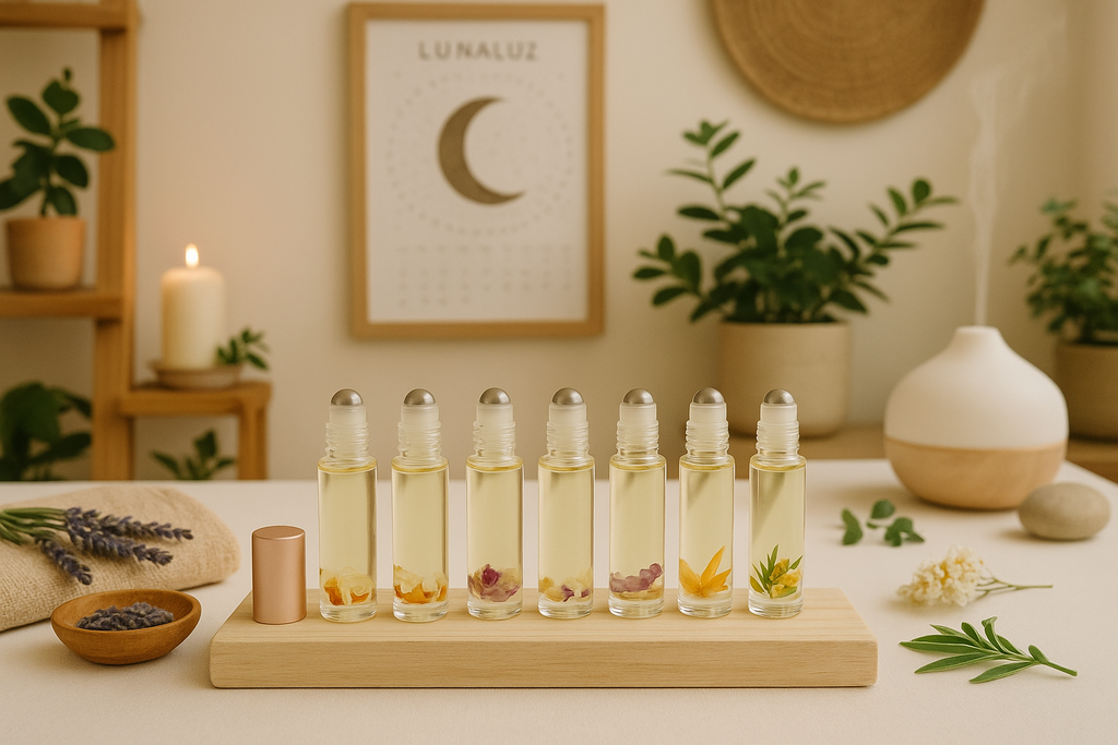 La Nature au Service de Vos Émotions :

Les roll-ons sont des concentrés de sagesse ancestrale, pensés pour soulager stress, fatigue ou troubles du sommeil, en quelques gestes simples.

Grâce à la synergie des huiles essentielles, des pierres naturelles et des fleurs, chaque formule cible un besoin précis, là où d'autres échouent ; votre séance se pérennise et ses bienfaits s'invitent dans votre quotidien !