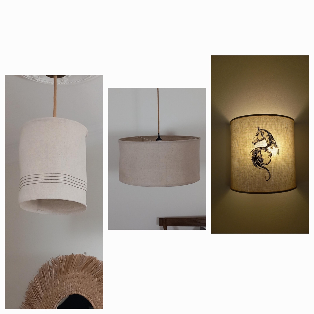 abat-jour en tissu fait main
