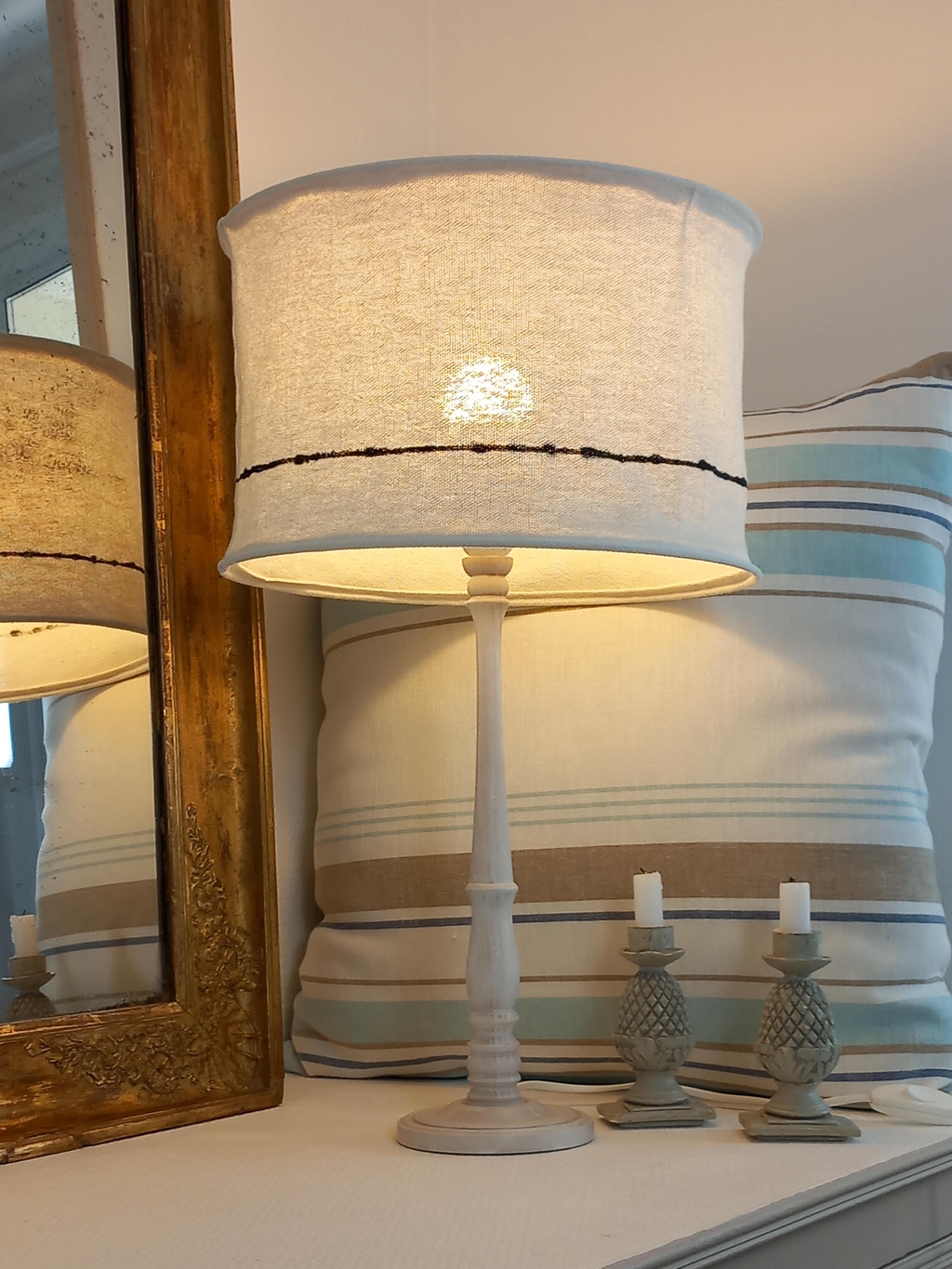 abat-jour lin artisanal fait main en France
