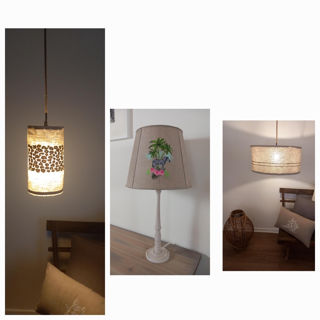 abat-jour en tissu fait main
