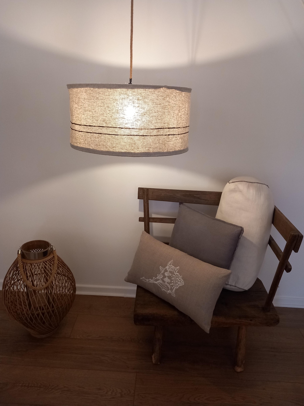 Abat-jour lin artisanal