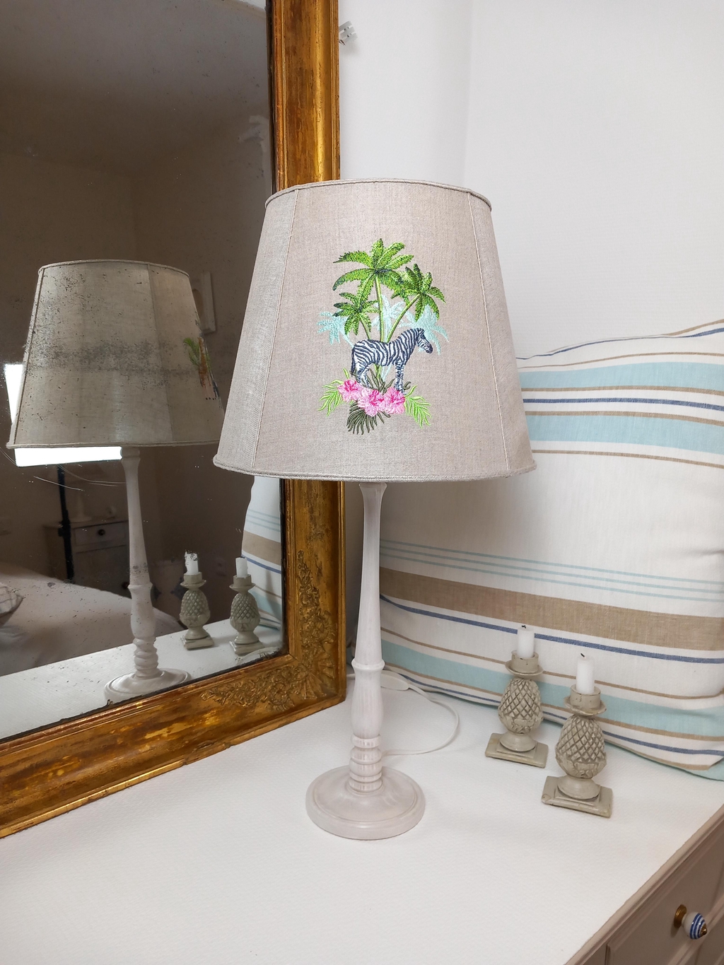 Abat-jour lin artisanal