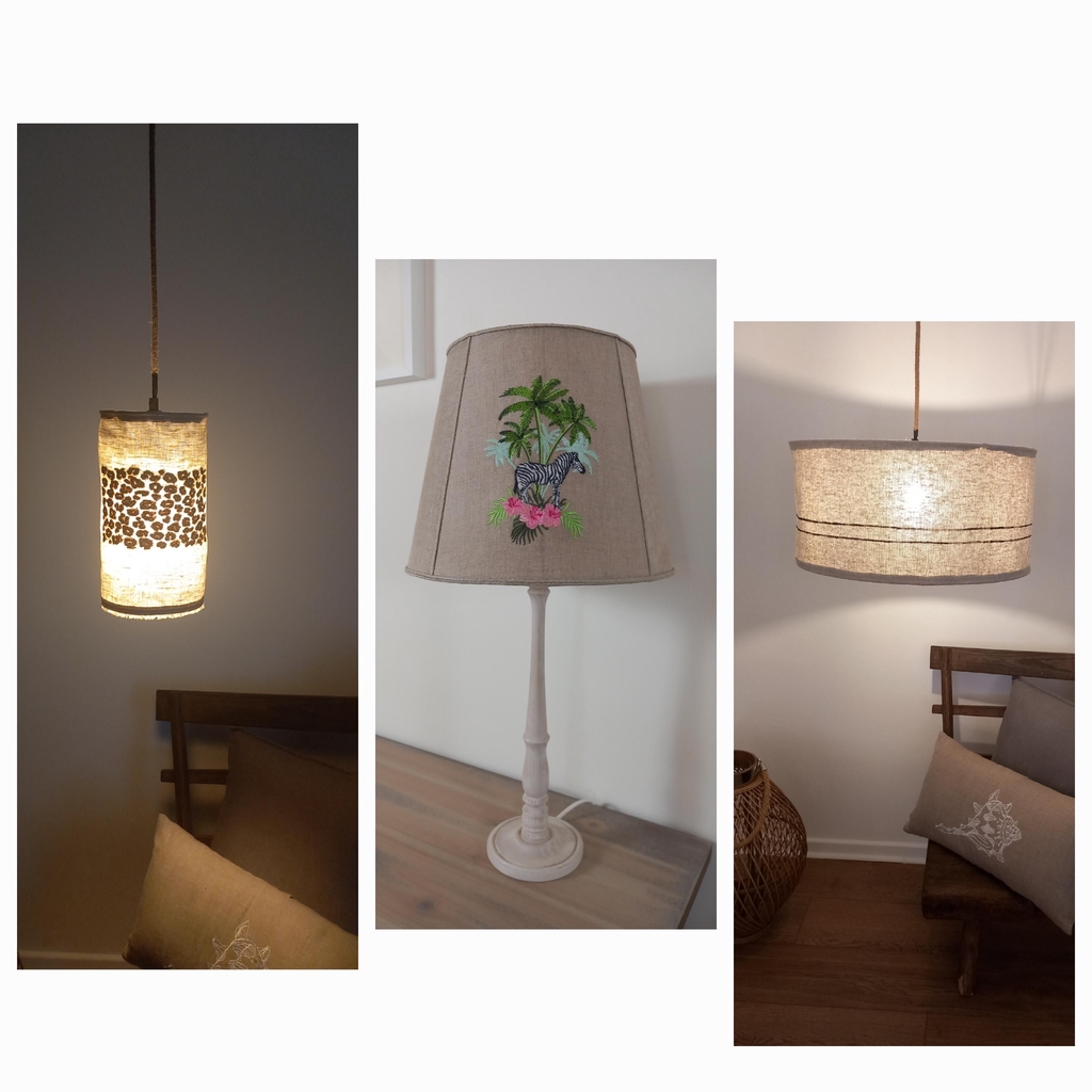 Abat-jour lin artisanal