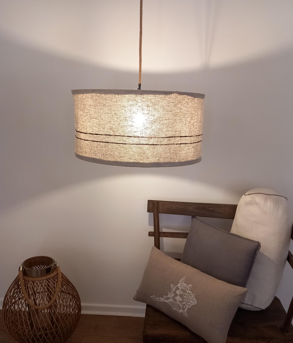Abat-jour lin artisanal