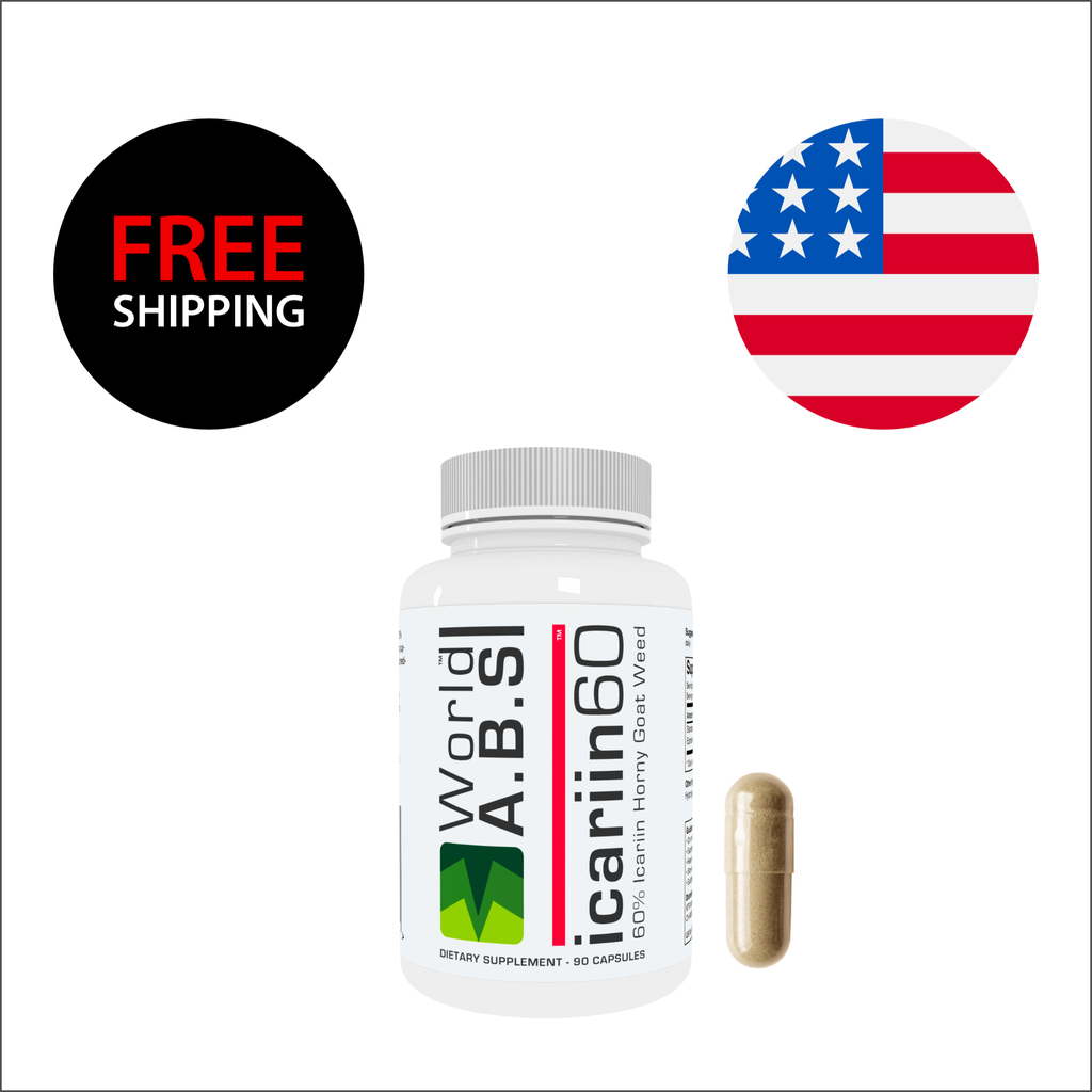 USA - Buy 1 bottle of World A.B.S icariin 60™ Horny Goat Weed Extract Capsules