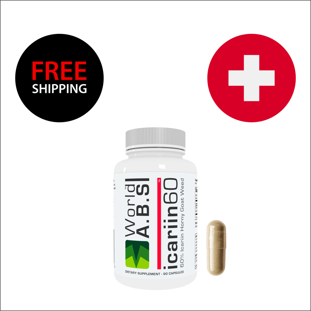 Switzerland (Schweiz / Suisse / Svizzera) - Buy 1 bottle of World A.B.S icariin 60™ Horny Goat Weed Extract Capsules