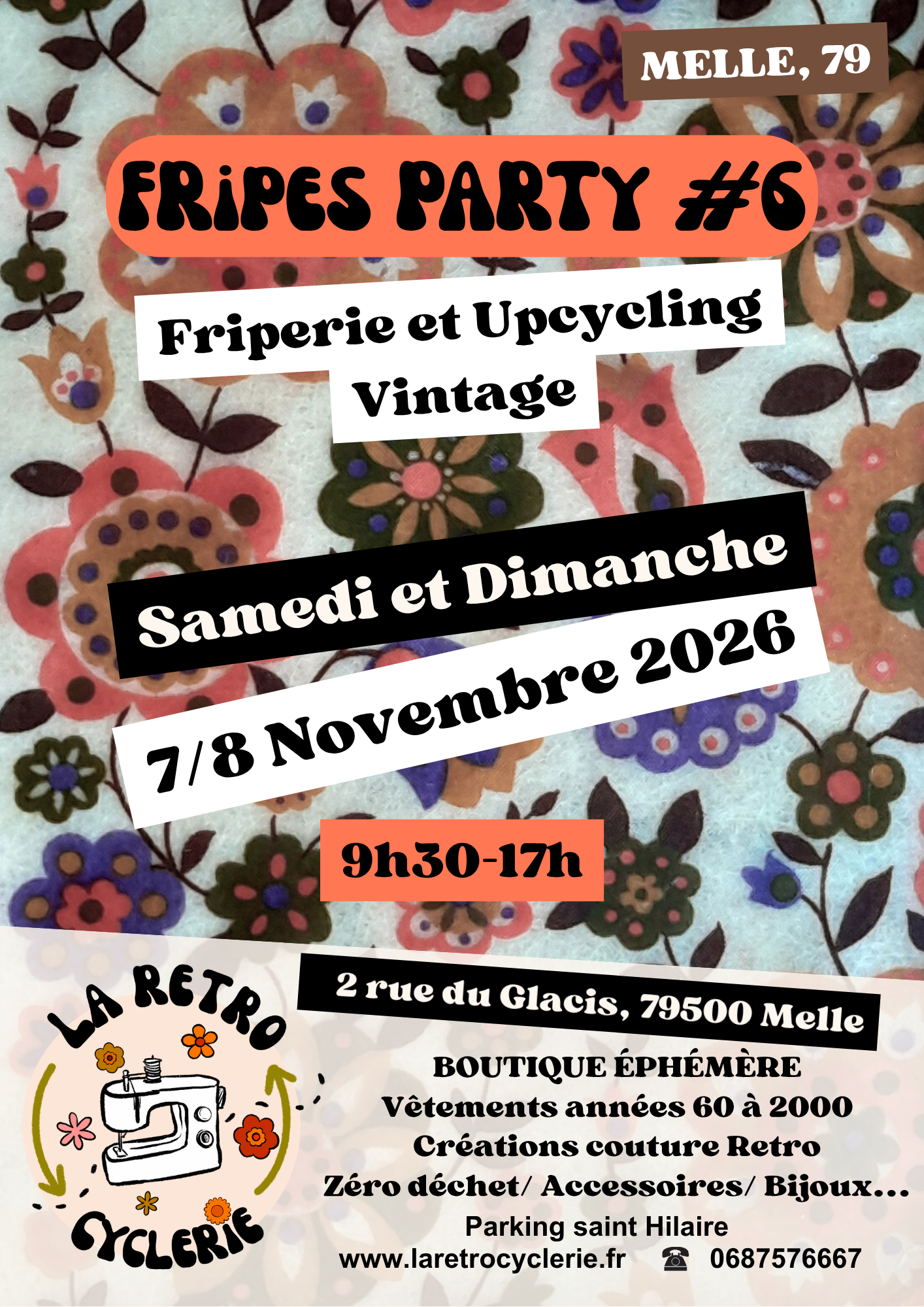 Fripes Party - Vente éphémère de fripes et créations textiles vintage 60's à 2000 - 7 et 8 Novembre 2026