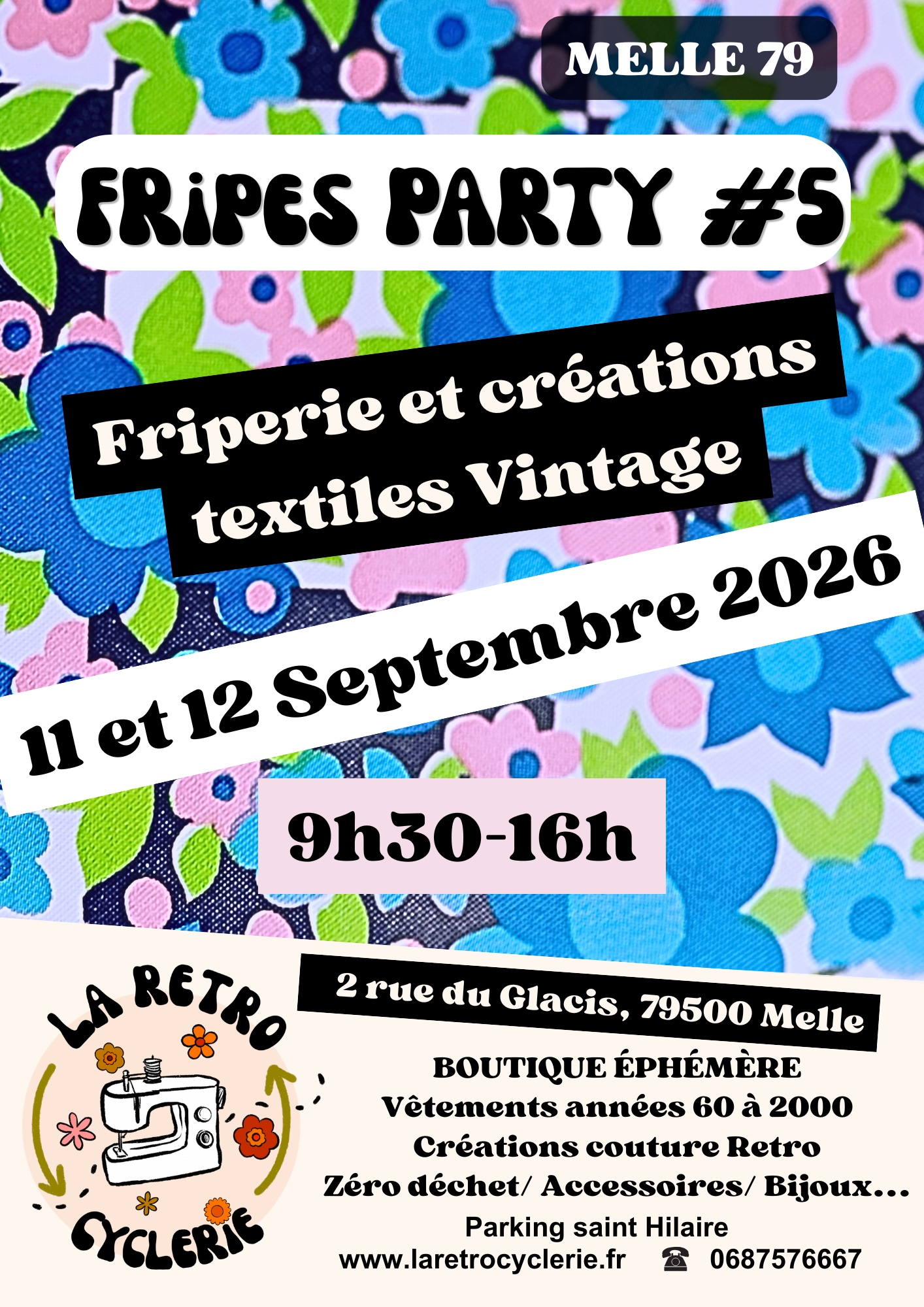 Fripes Party - Vente éphémère de fripes et créations textiles vintage 60's à 2000 - 11 et 12 Septembre 2026
