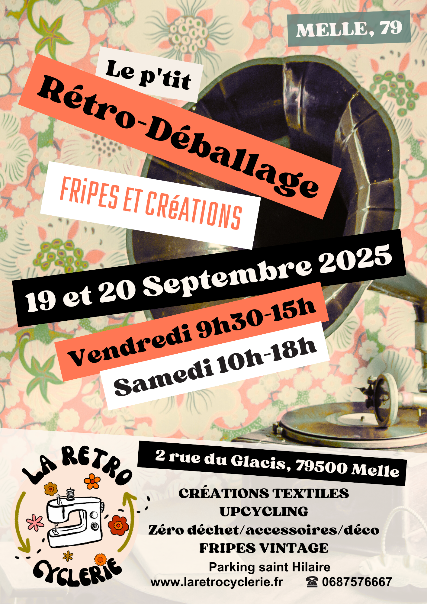 Le P'tit Rétro-déballage - vente de Fripes et créations textiles - 19 et 20 Septembre 2025 à Melle, 79