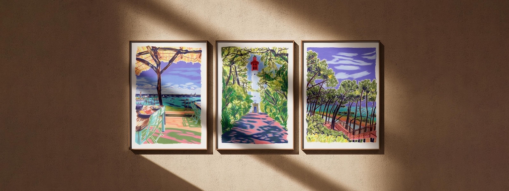 Illustrations encadrées – tirage d’art signés en édition limitée de Collection « Autour du Bassin"