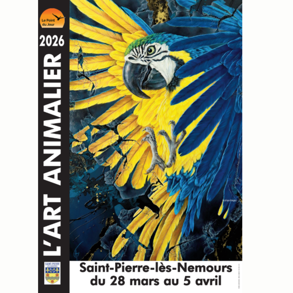 Affiche prochaine expo : l'art animalier à Saint-Pierre-lès-Nemours du 28 mars au 05 avril