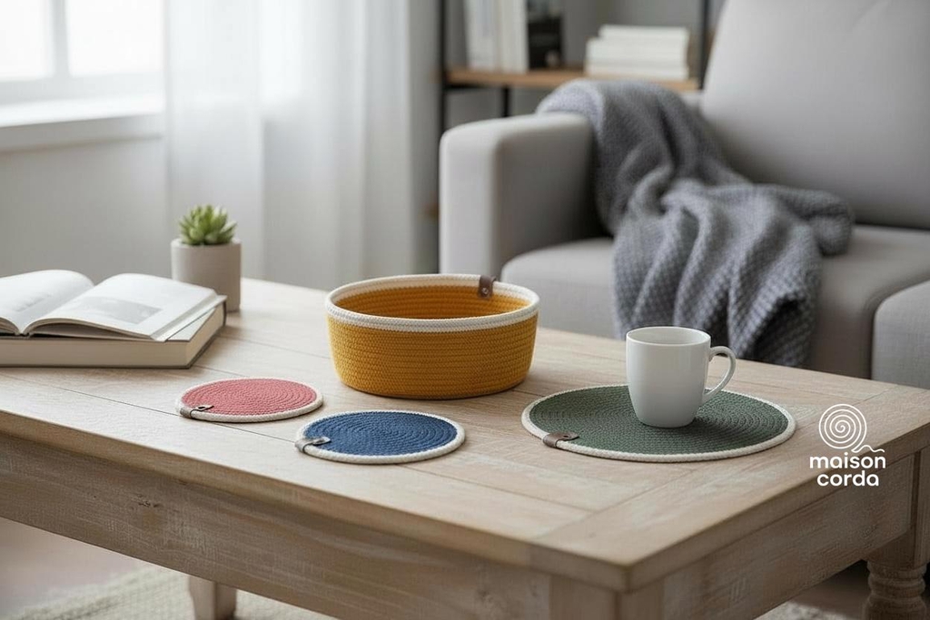 panier de rangement salon made in France. panier design pour une entrée. vide-poche pour les clés. panier pour lunettes. dessous de plat pour protéger la table. centre de table. vide poche moderne made in France