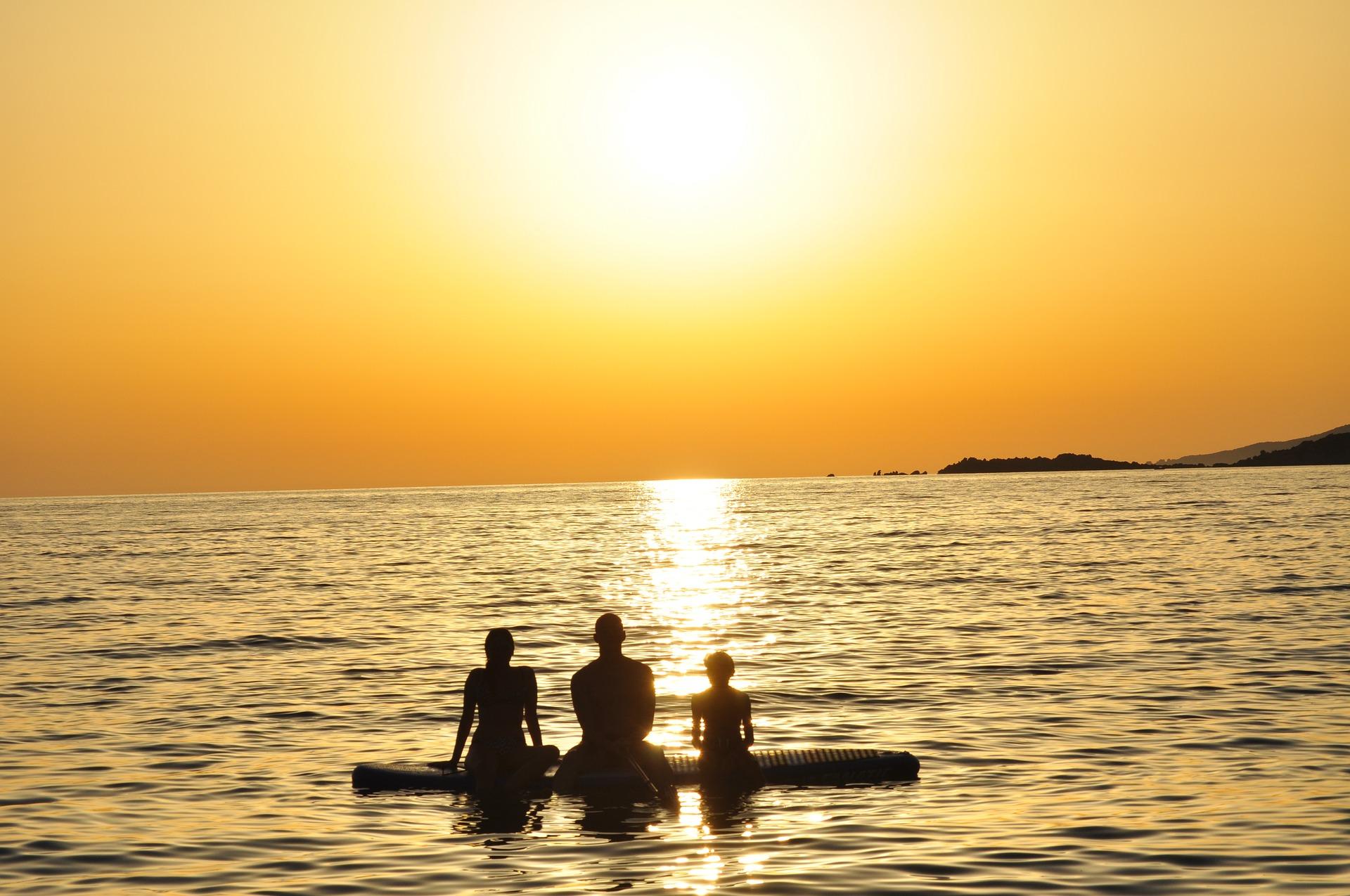 Paddle et coucher de soleil