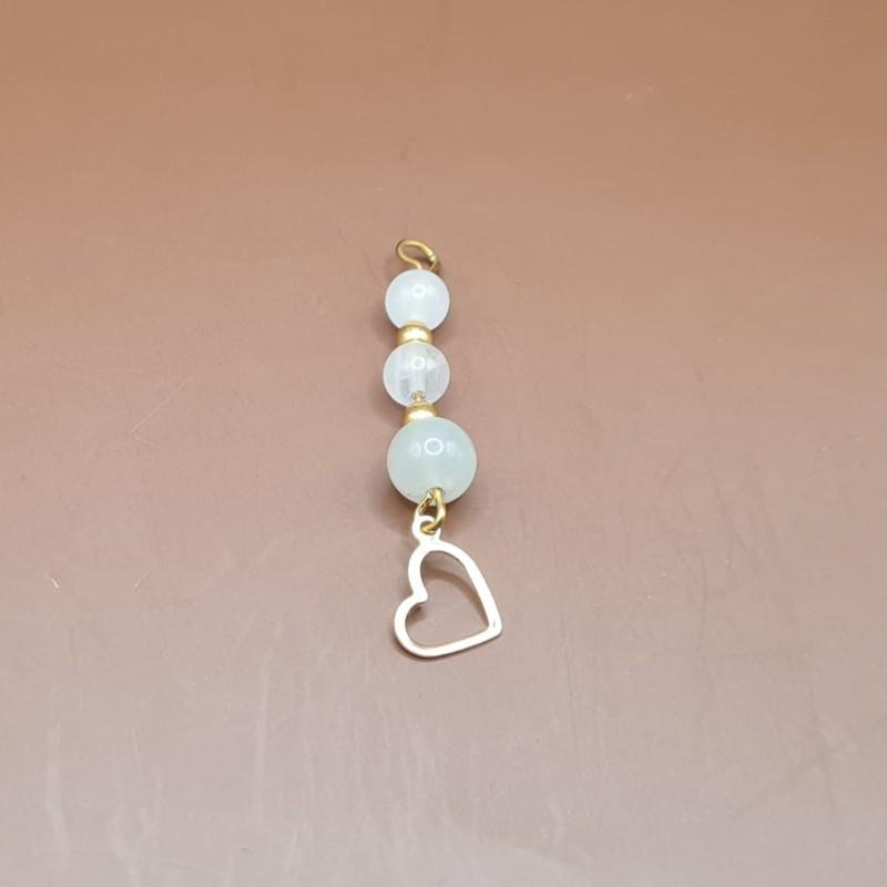 Pendentif quartz rose - pierre de lune