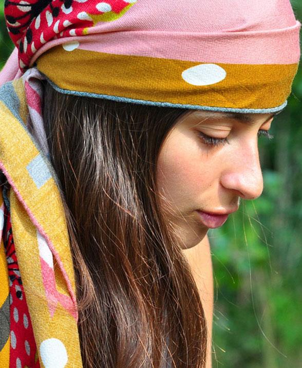 foulard en laine, soie et cachemire Les Botanes.