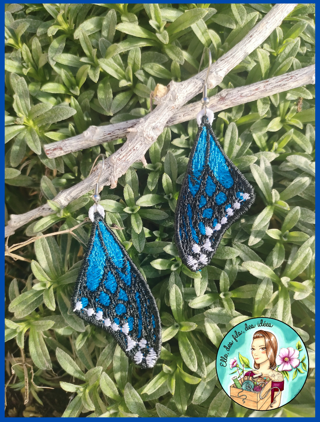 Boucles d'oreilles brodées