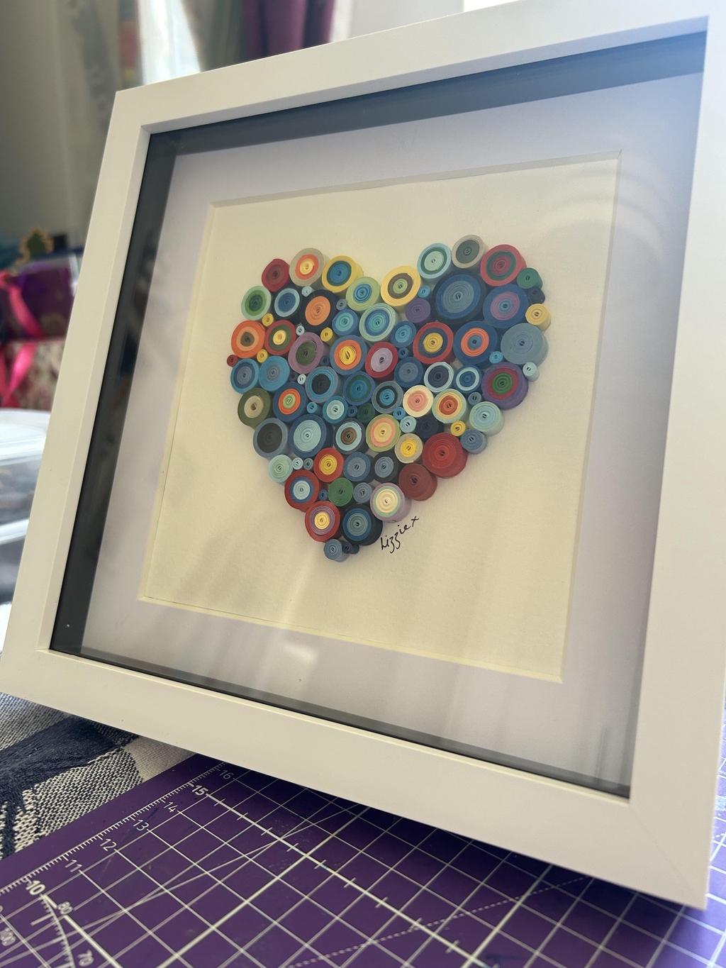 A quilled heart for a friends birthday.