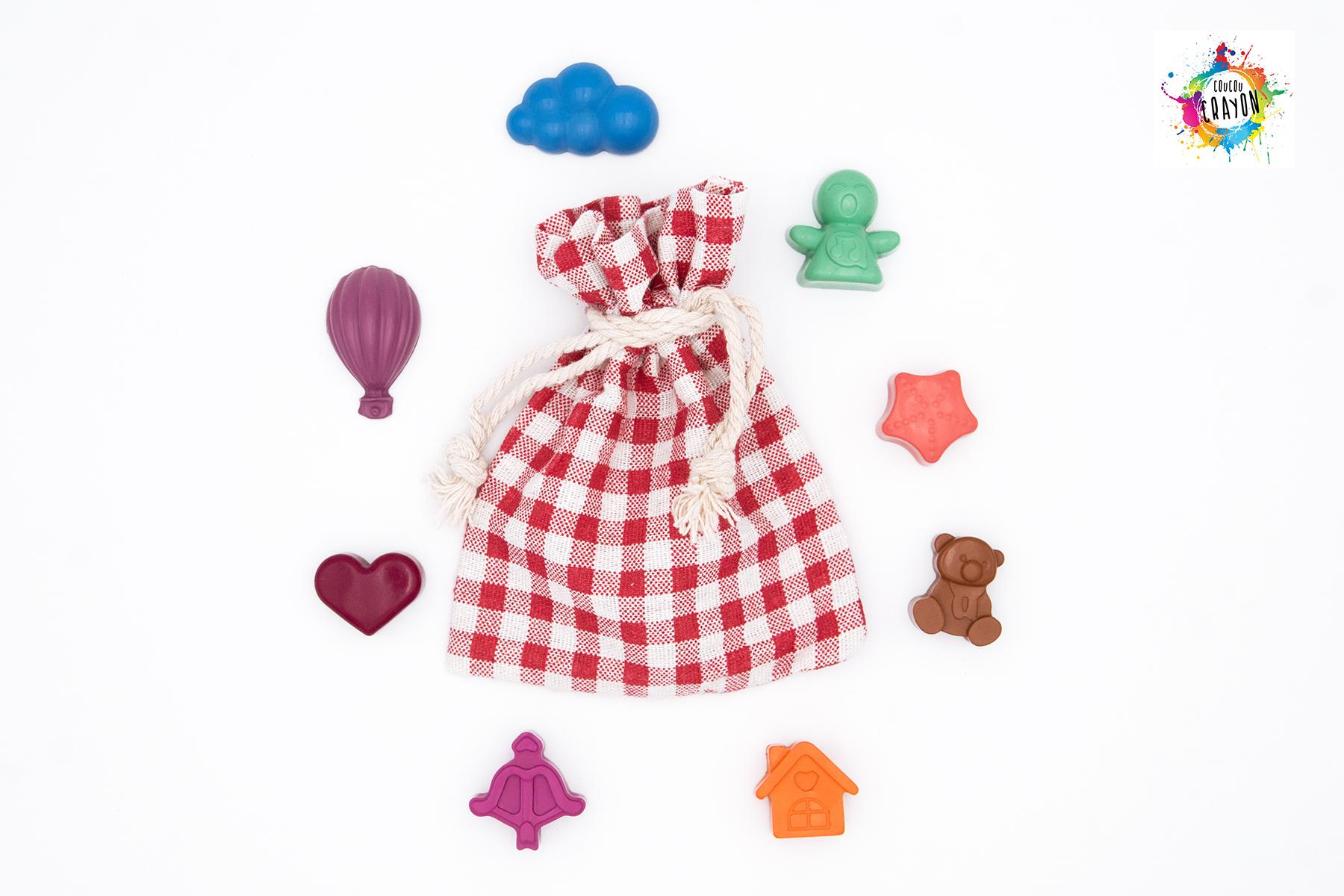 chiffres 1,2,3,4,5,6,7,8,9,0 colorés et sac tissu cotton beige