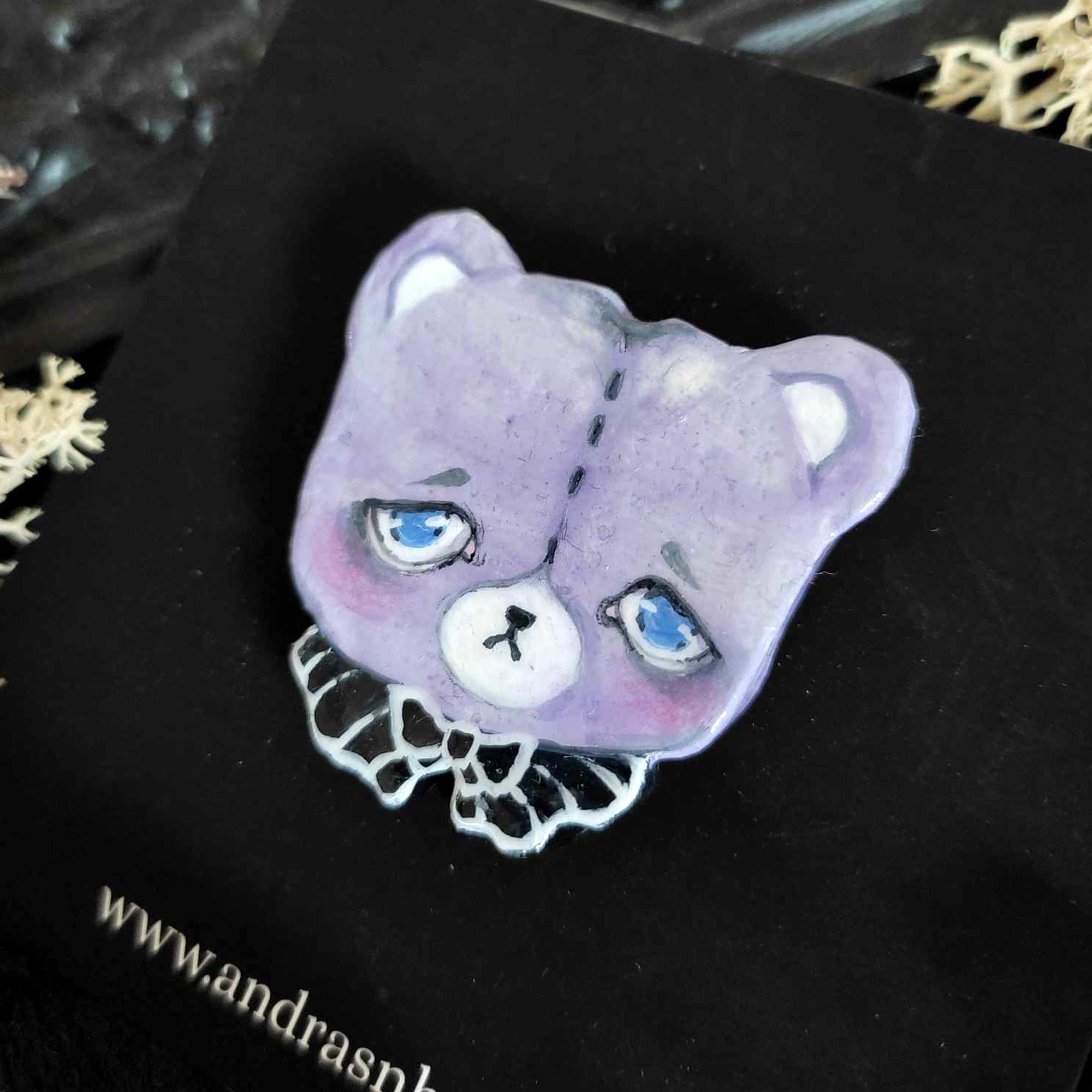 Pins fait main unique en pâte polymère