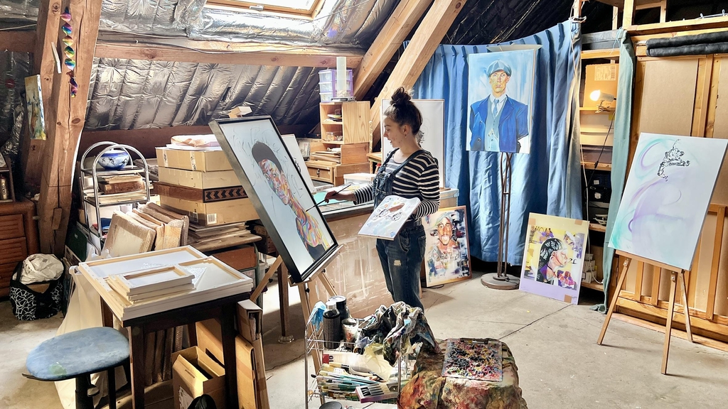 Bienvenue à l'atelier de peinture. 
Page d'accueil représentant mes différentes toiles à l'acrylique en vente.