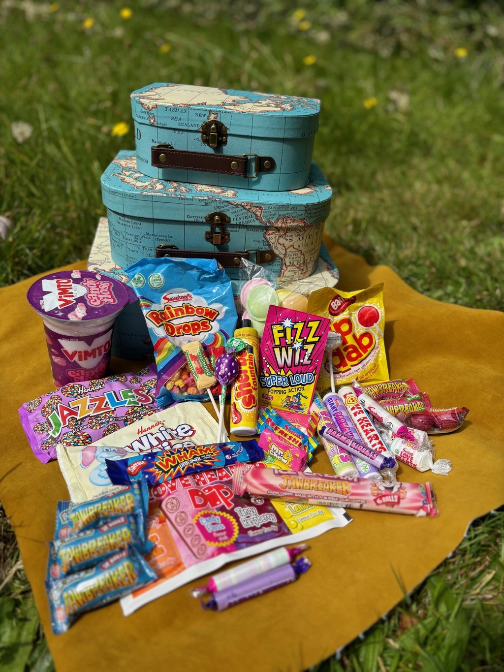 Suitcases with sweets