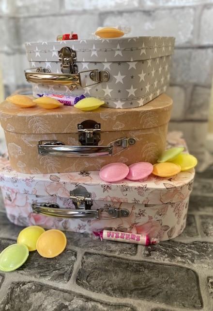 Close up of suitcases