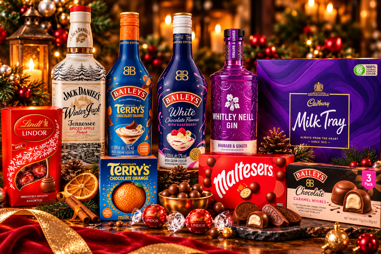 Seasonal Favourites featuring Winter Jack, Baileys limited editions, flavoured gin, festive chocolates and seasonal treats
