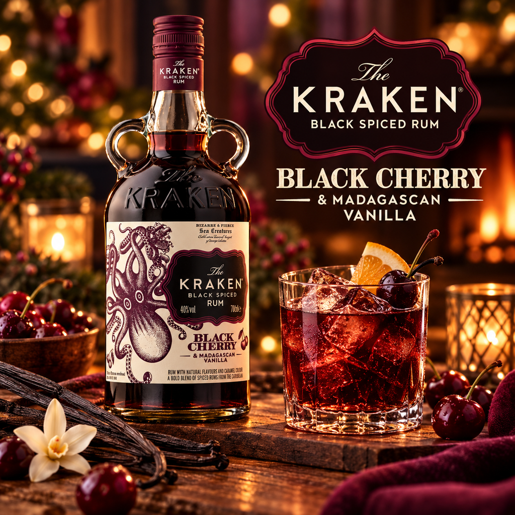 The Kraken Black Spiced Rum Black Cherry & Madagascan Vanilla 70cl – Seasonal Favourite