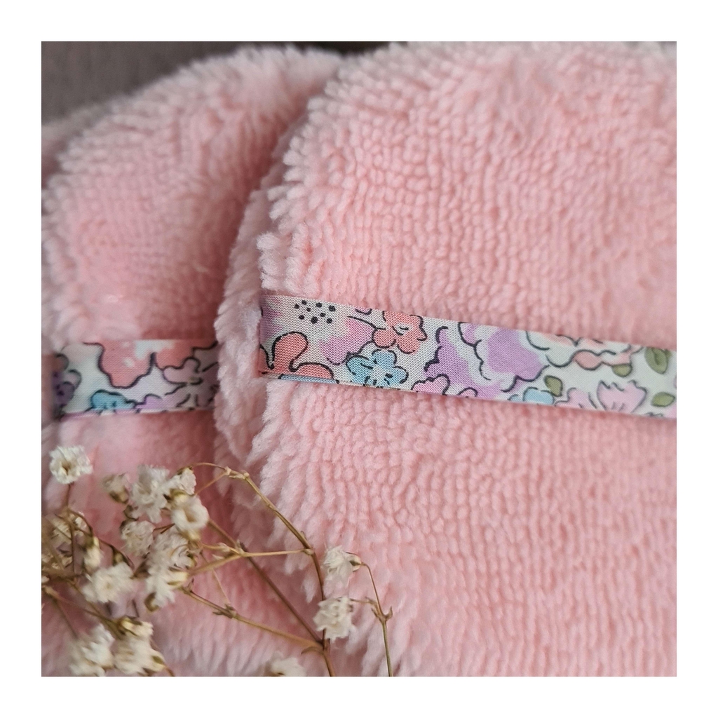 Lingettes rondes toutes douces rose tendre