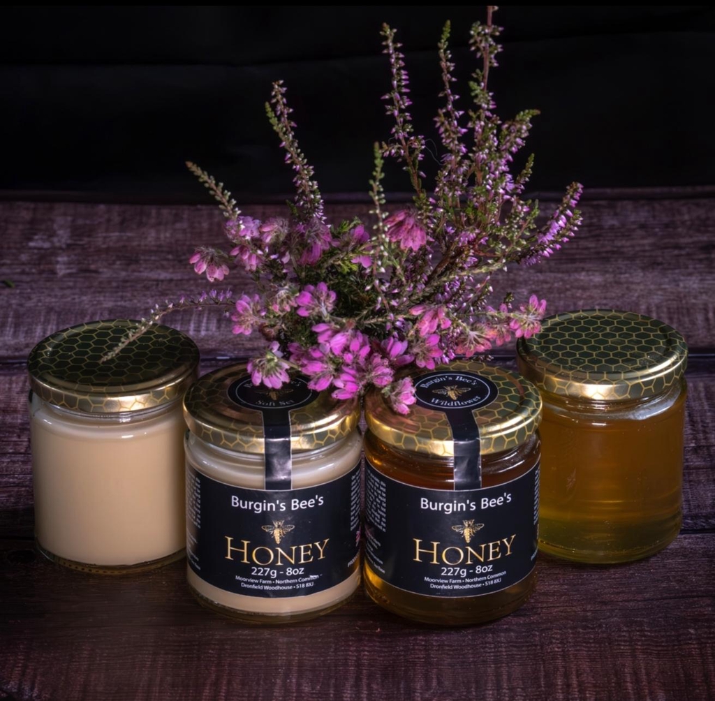 countryside.

Our aim is to produce and sell a high-quality premium variety of Derbyshire honey.

Our pure honey is completely natural, untreated and cold filtered wildflower honey; nothing is added and nothing is taken away!

Our bees are out foraging on a variety of different sources at different times of the year, therefore the taste and colour of our honey will naturally vary.

We sell clear, natural set and soft set honey in either 8oz or 1lb jars.

We are always on hand to talk beekeeping and to answer any questions or queries about our products. 🐝

Please like and follow us on our Facebook page to follow us on our journey. We can't wait for you to come and try some of our fantastic honey! 🍯