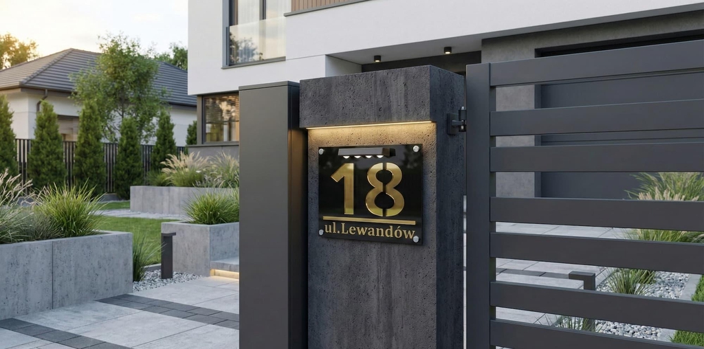 Tablice adresowe z lampą solarną 