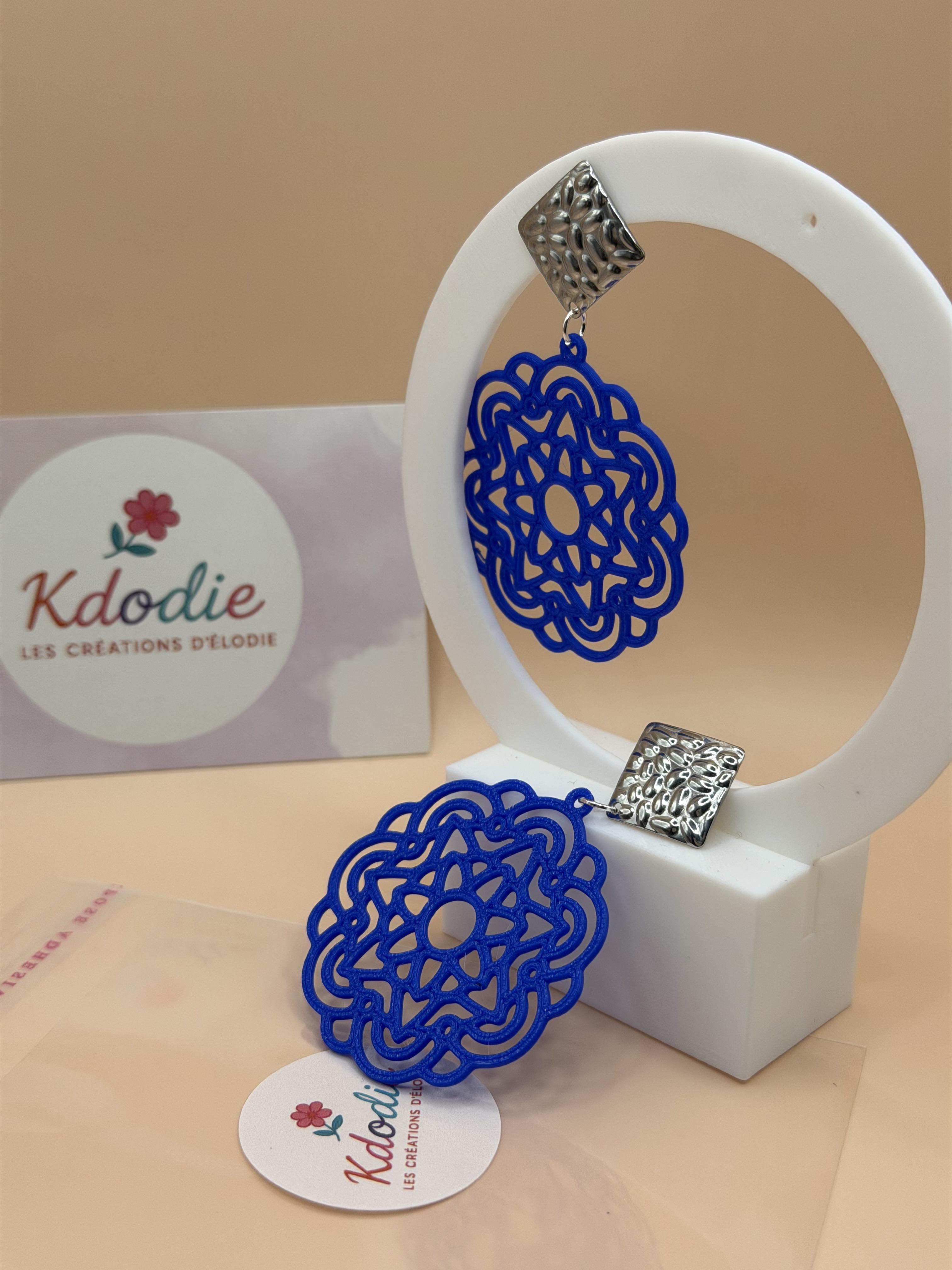 Boucles d'oreilles Bijoux Fantaisie Rosace Impression 3D légères et agréables
