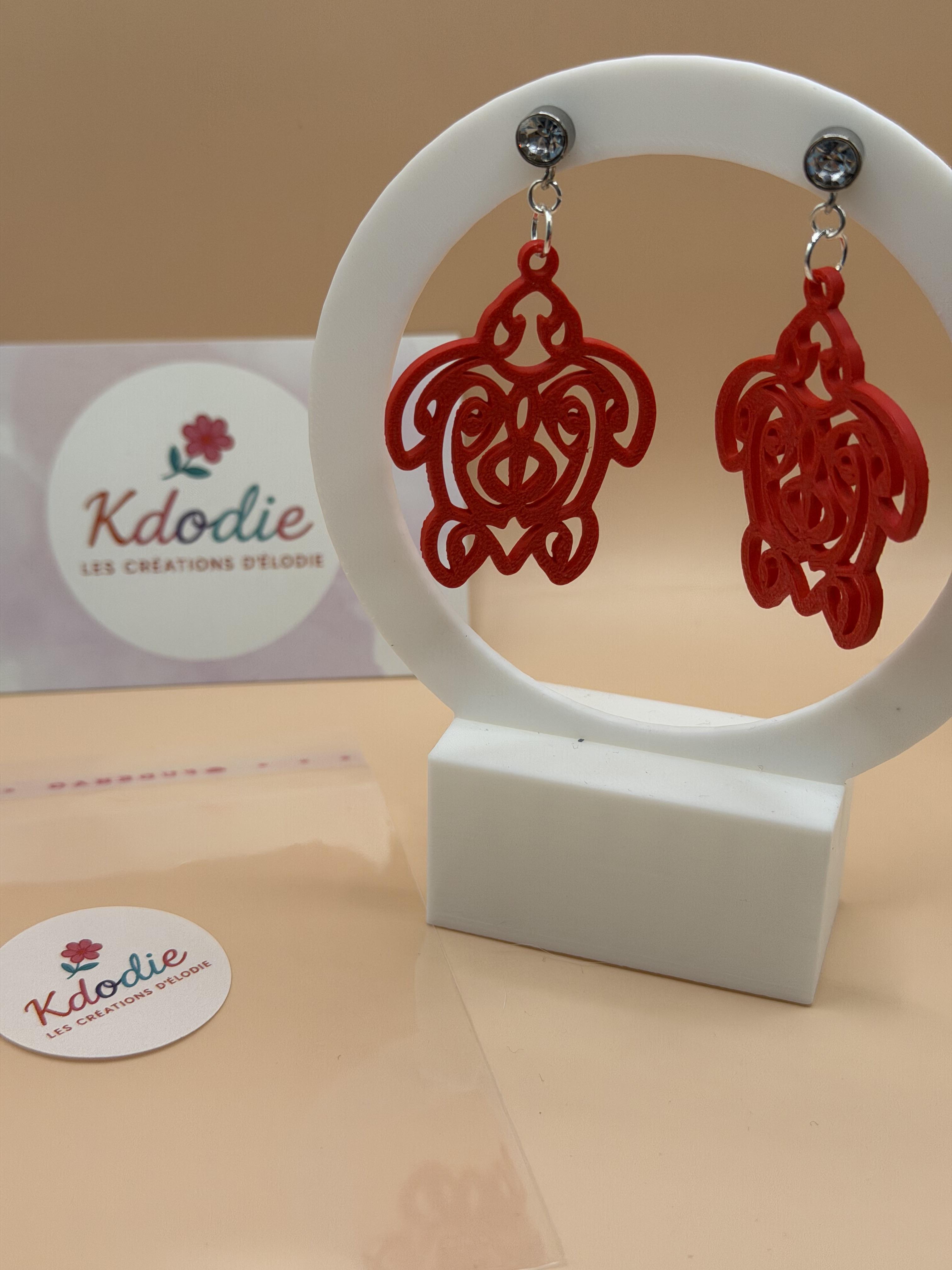 Boucles d'oreilles Bijoux Fantaisie Animaux Impression 3D légères et agréables