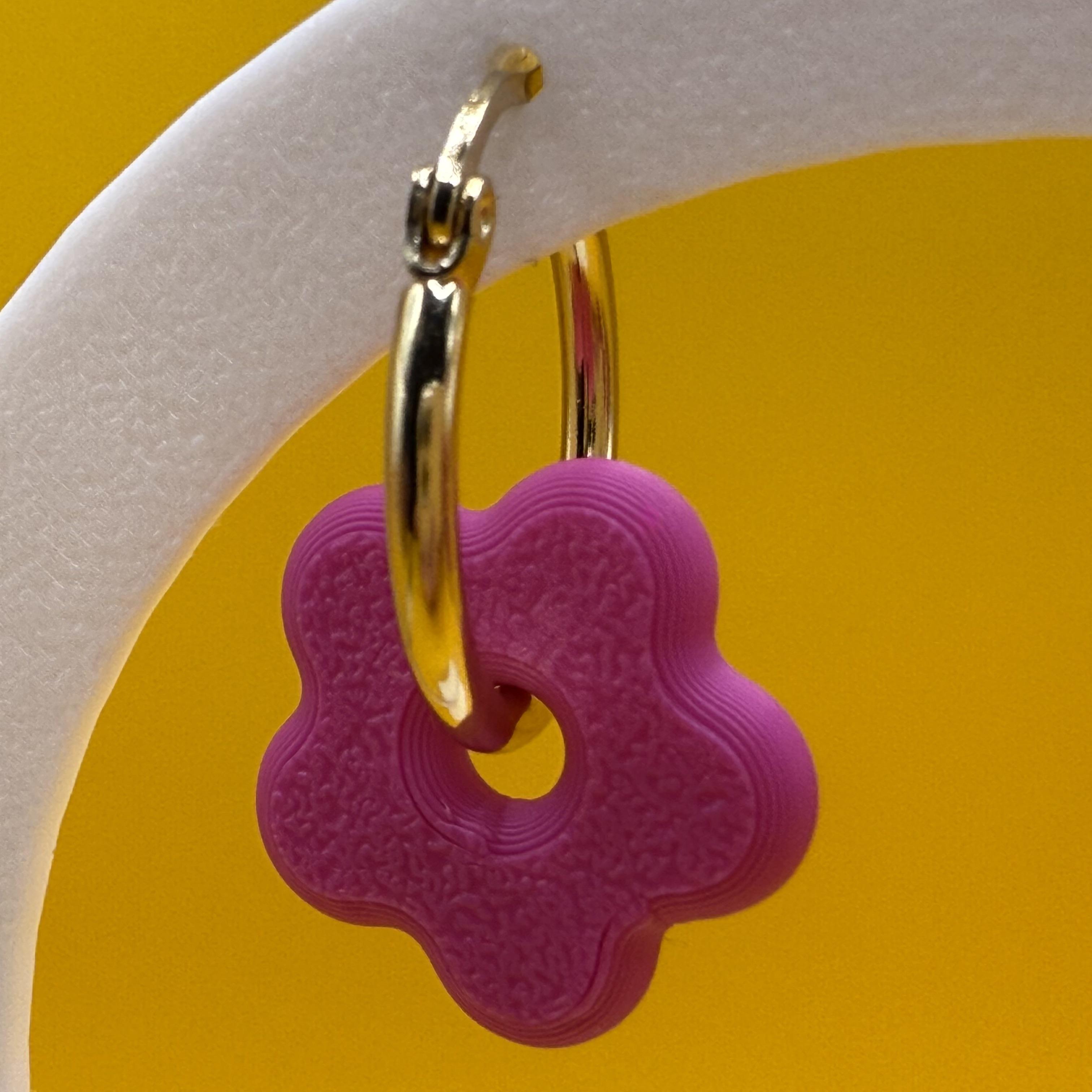 Boucles d'oreilles Bijoux Fantaisie Créoles Fleurs Impression 3D légères et agréables