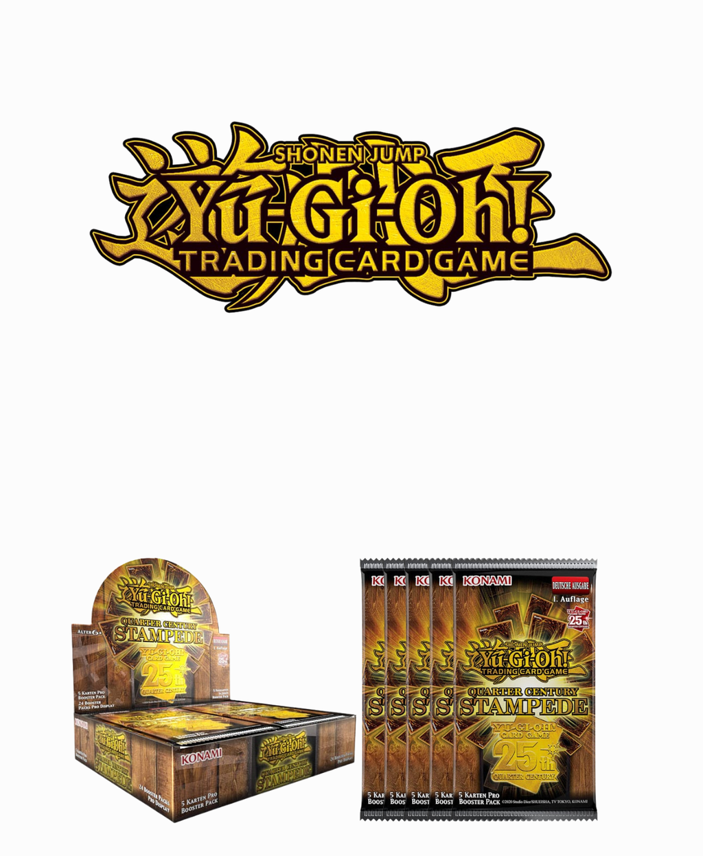 Yu-Gi-Oh! Quarter Century Stampede – 25th Anniversary Edition mit garantierten Luxus-Secret Rares und nostalgischen Karten. Jetzt Yu-Gi-Oh Booster Packs entdecken.