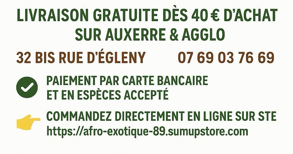 Les saveurs d'Afrique et des Antilles, Livrée avec le coeur à votre porte.
