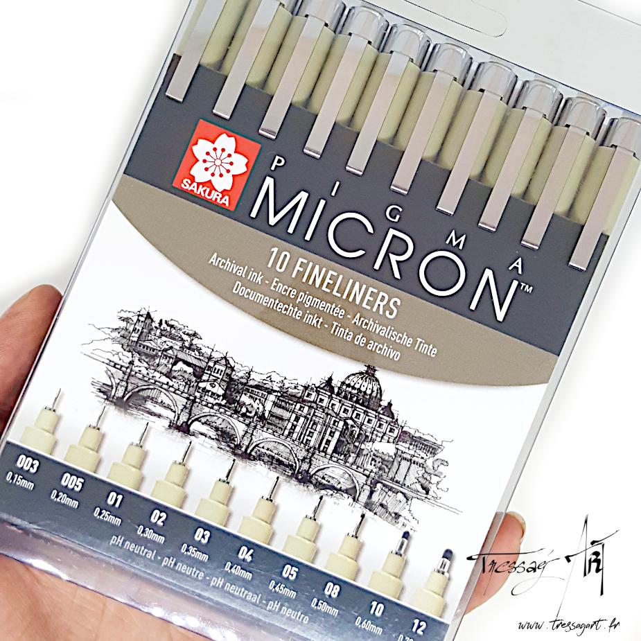 Stylos liners Pigma Micron Sakura ou Pitt Artist Faber Castell