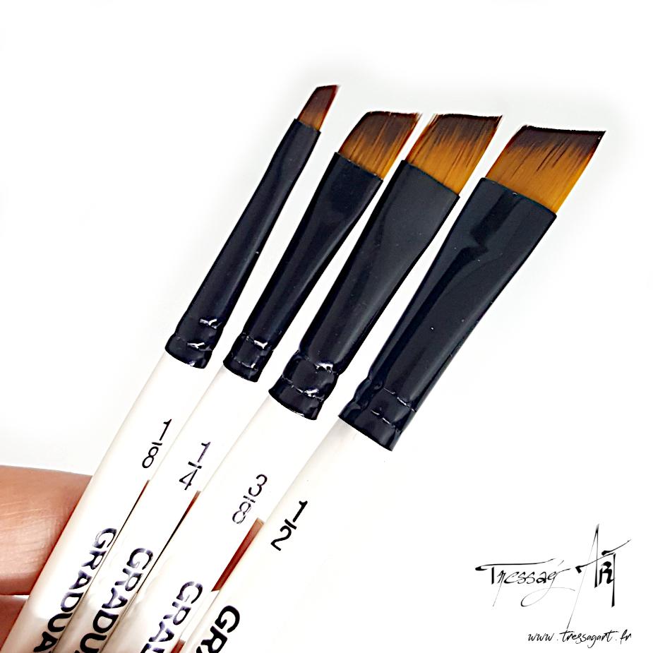 Pinceaux pour acrylique en poils synthétiques