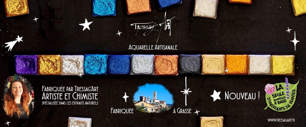 Aquarelle artisanale tressag'art fabriquée artisanalement à la main à Grasse