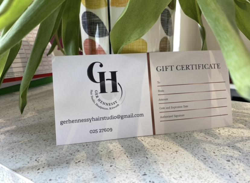 Selection of gift ideas like vouchers ,wet brushes and gift sets