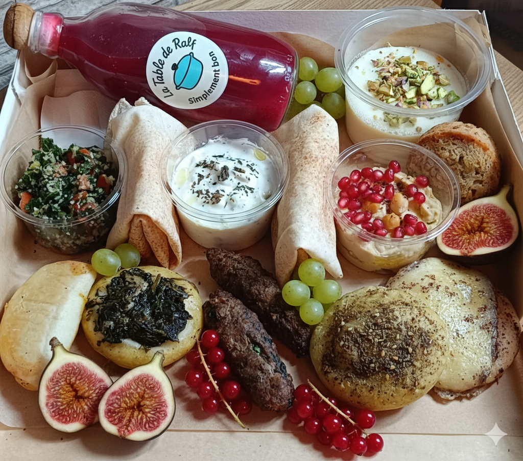 brunch tabouleh, hommos, kefta, libanais, maison